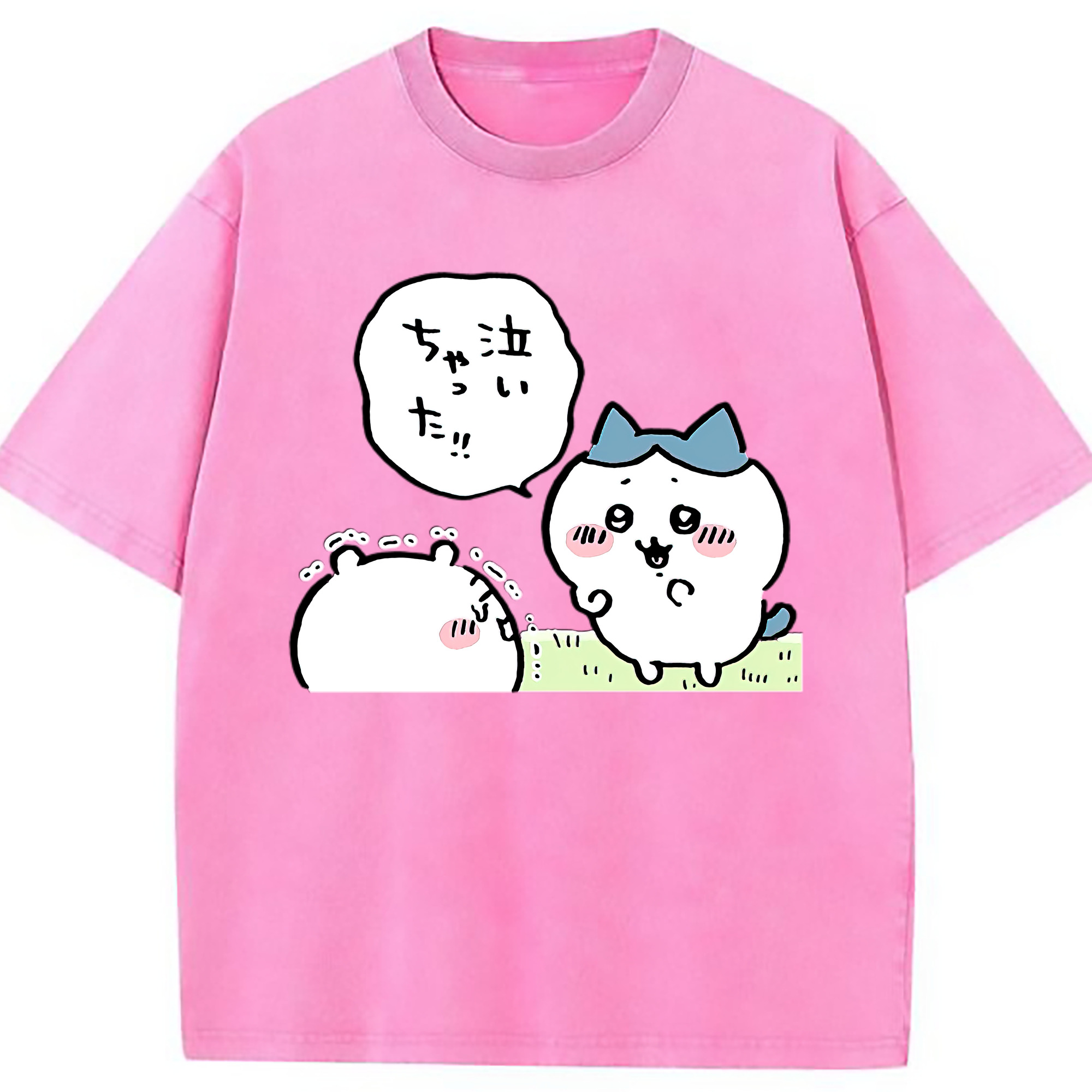（画像用） ちいかわ ハチワレ Chii-kawa hachiware 綿100% ヴィンテージ風 半袖Tシャツ（フロントプリント）